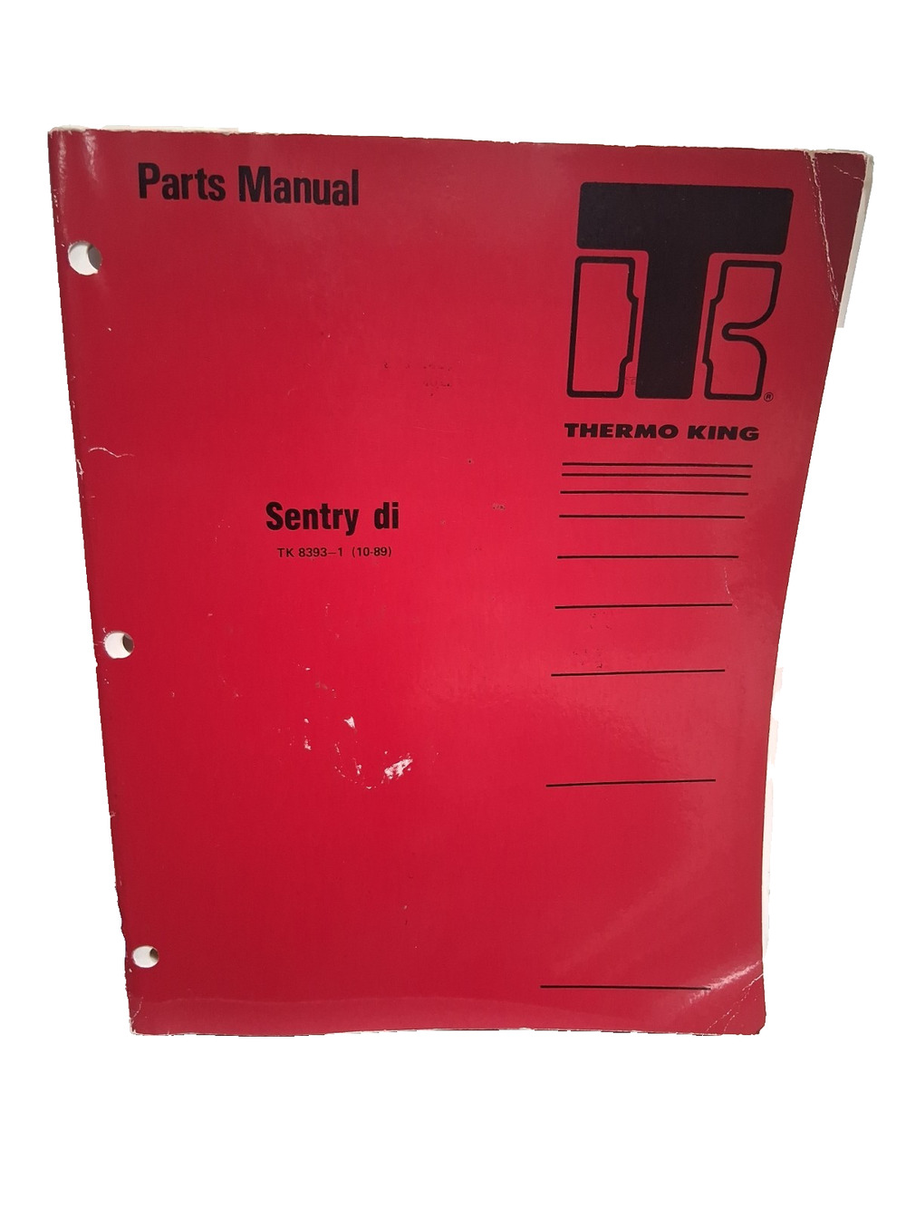 Thermo King Sentry di Refrigeration Unit Part Catalog Manual TK 8393-1 (10-89)